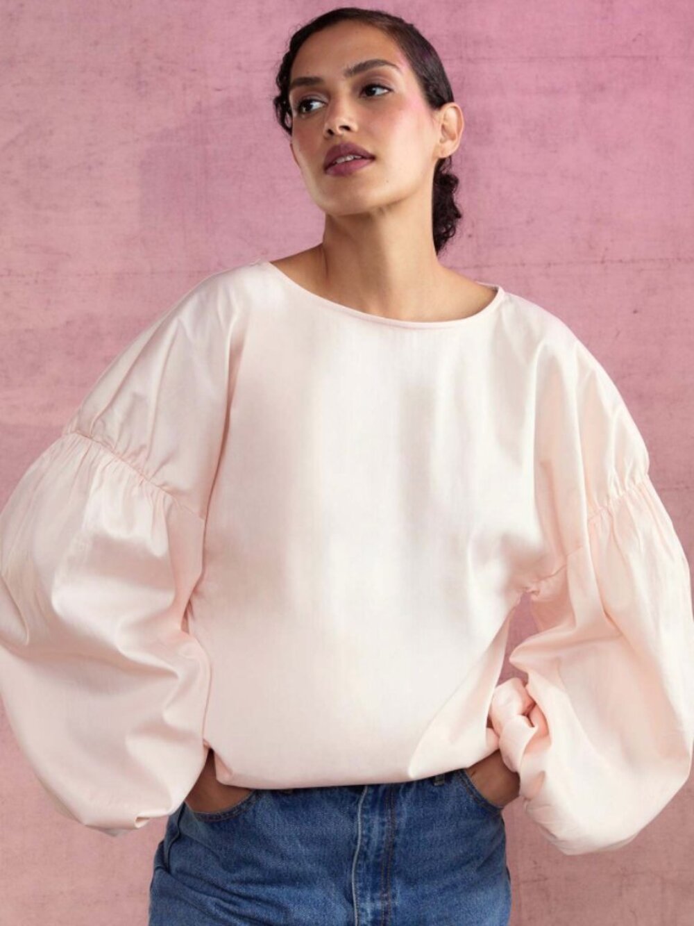 CYNTHIA ROWLEY GENEVA BLOUSE SOFT PINK - SIZE XS